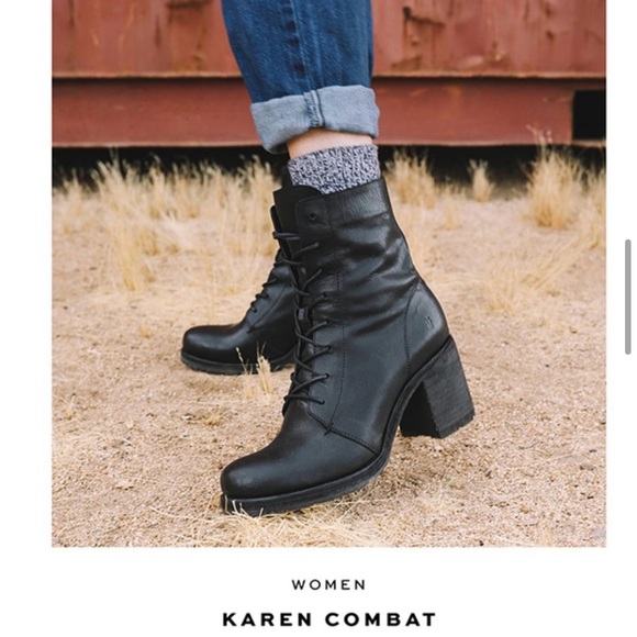 FRYE KAREN COMBAT BOOT 8.5 Women. Hardly worn high quality classic lace up boot - Picture 5 of 11